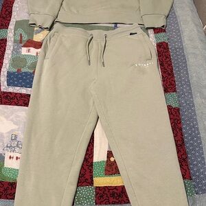 SONNETI Olive Green Sweatshirt and Joggers Set